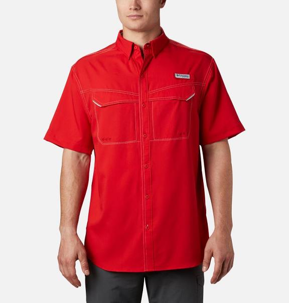 Columbia Low Drag Offshore Shirts Red For Men's NZ37601 New Zealand